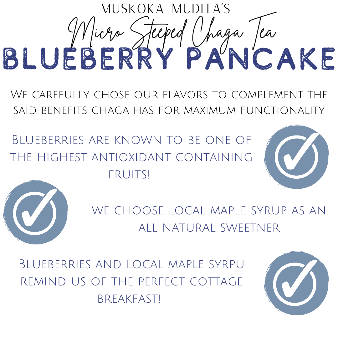 Muskoka Mudita | Blueberry Pancake - Single-Serve Micro-Steeped Chaga Tea | 16oz (473ml) - Muskoka Mudita - Mushroom Tea Co.